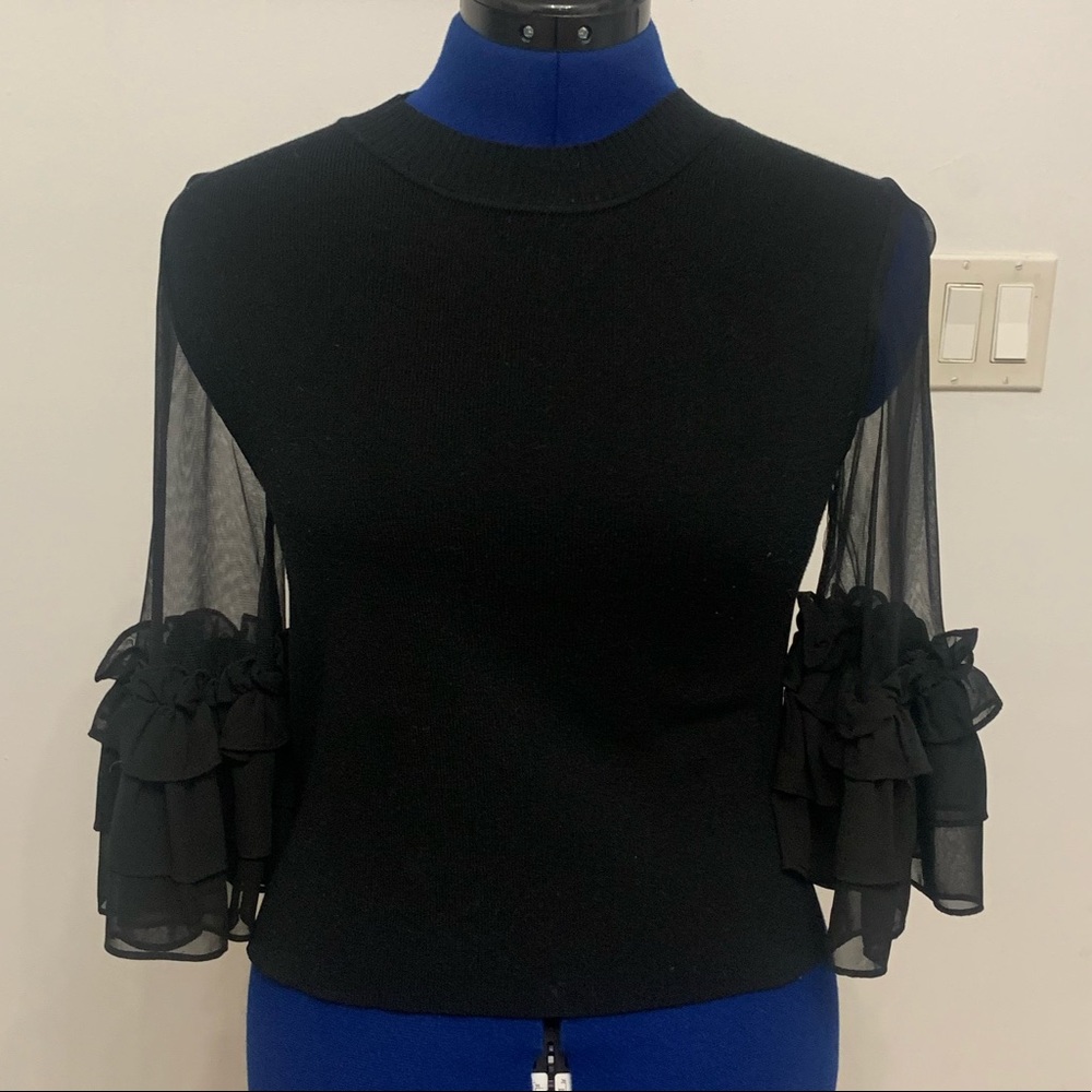 Ruffle Sleeve Knit Top